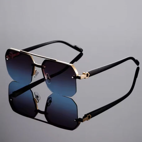 Lunettes de Soleil UV400 Carrées Bleu Dégradé